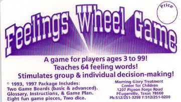 The Feelings Wheel Game  stimulates  verbal and nonverbal expression.